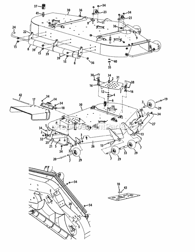 Mower Deck 60-Inch Diagram and Parts List for S6032-D 53AY8DU6050-312HP Cub Cadet Lawn Tractor